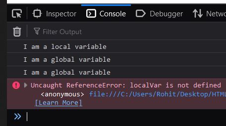 Local And Global Variables In Javascript