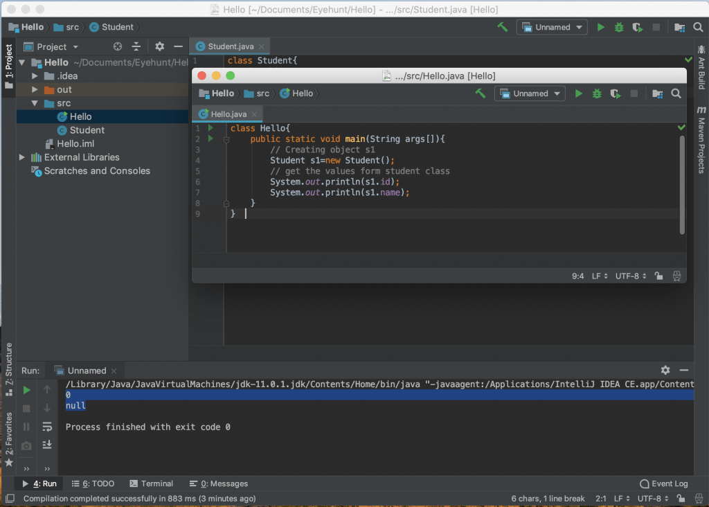 Java Object Class Array Clone Copy Examples output