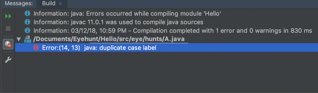 Java Switch Statement error