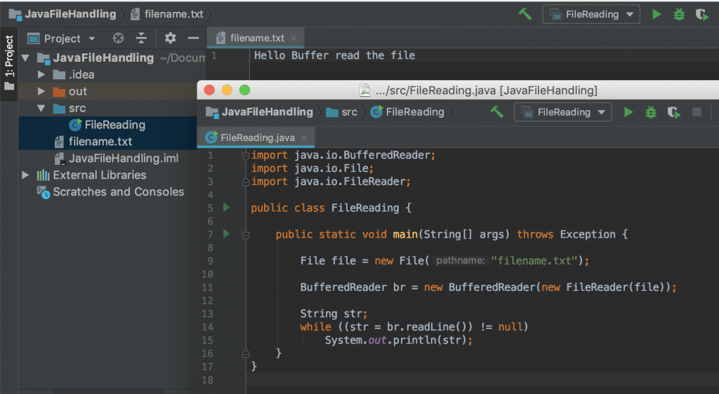 Java read file example with different way Classic BufferedReader