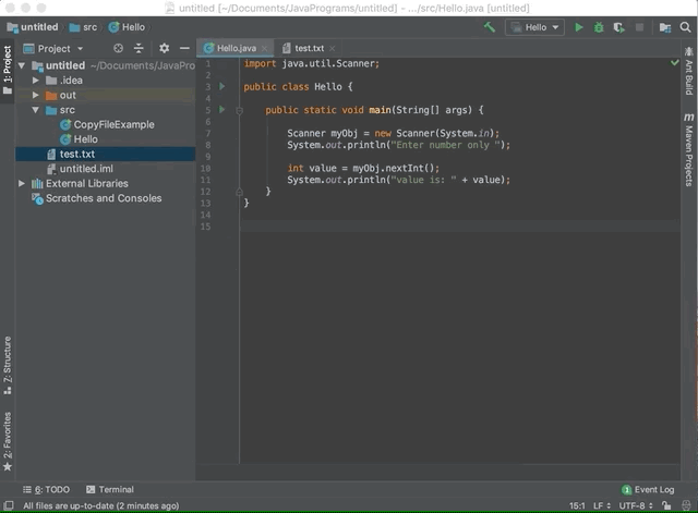 java Scanner Class Exception error