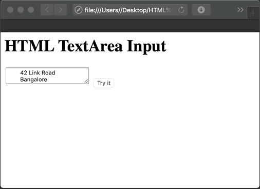 HTML TextArea Value Attribute code example