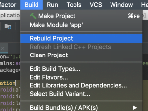Rebuild Project android studio