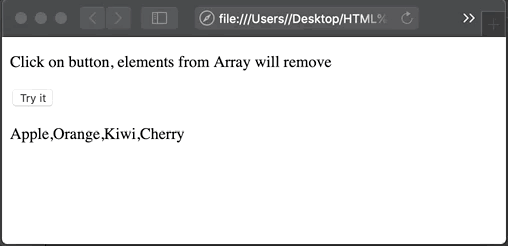 Javascript array pop index value