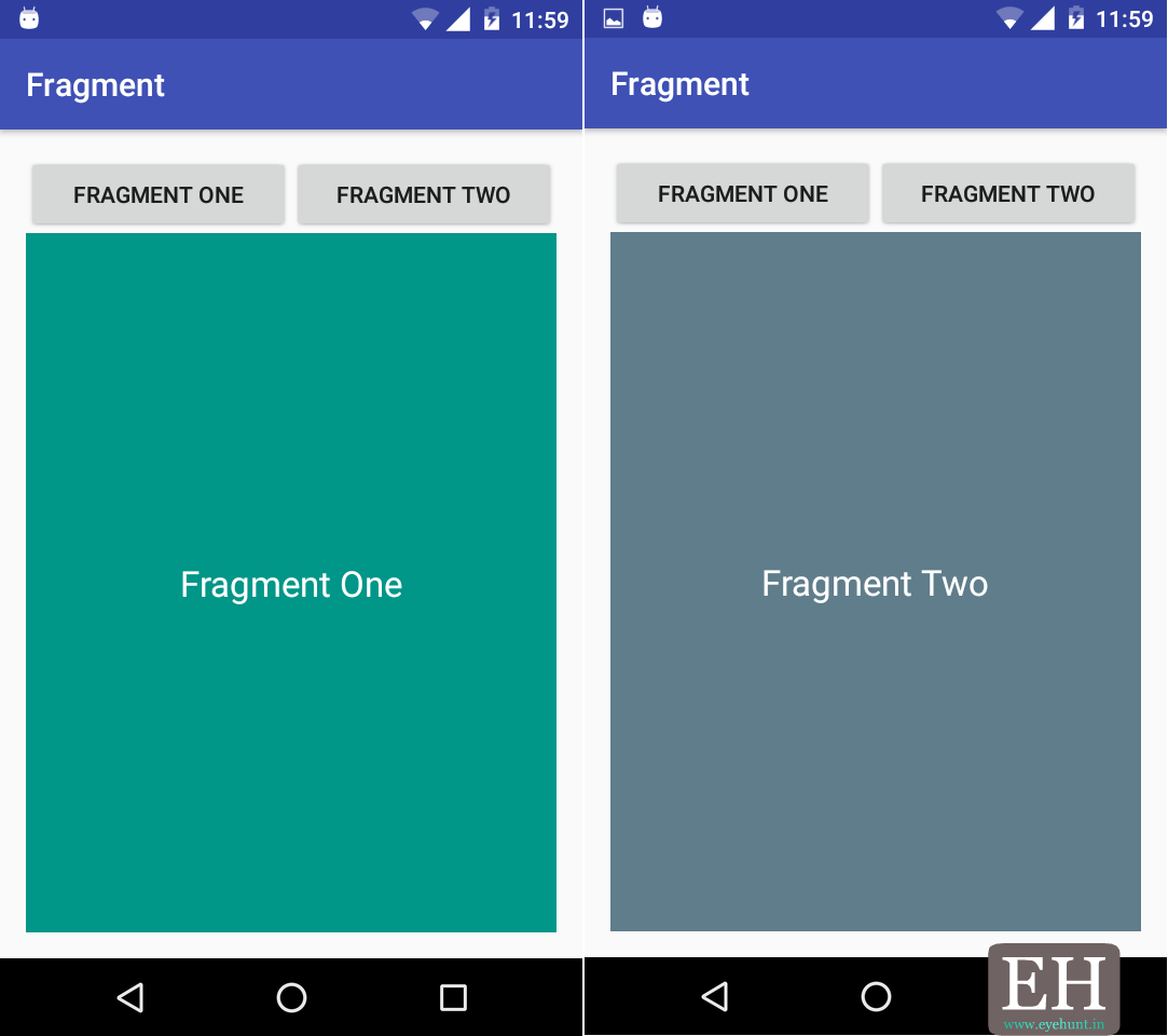 Creating And Using Android Fragments Dynamically | Fragment - EyeHunts