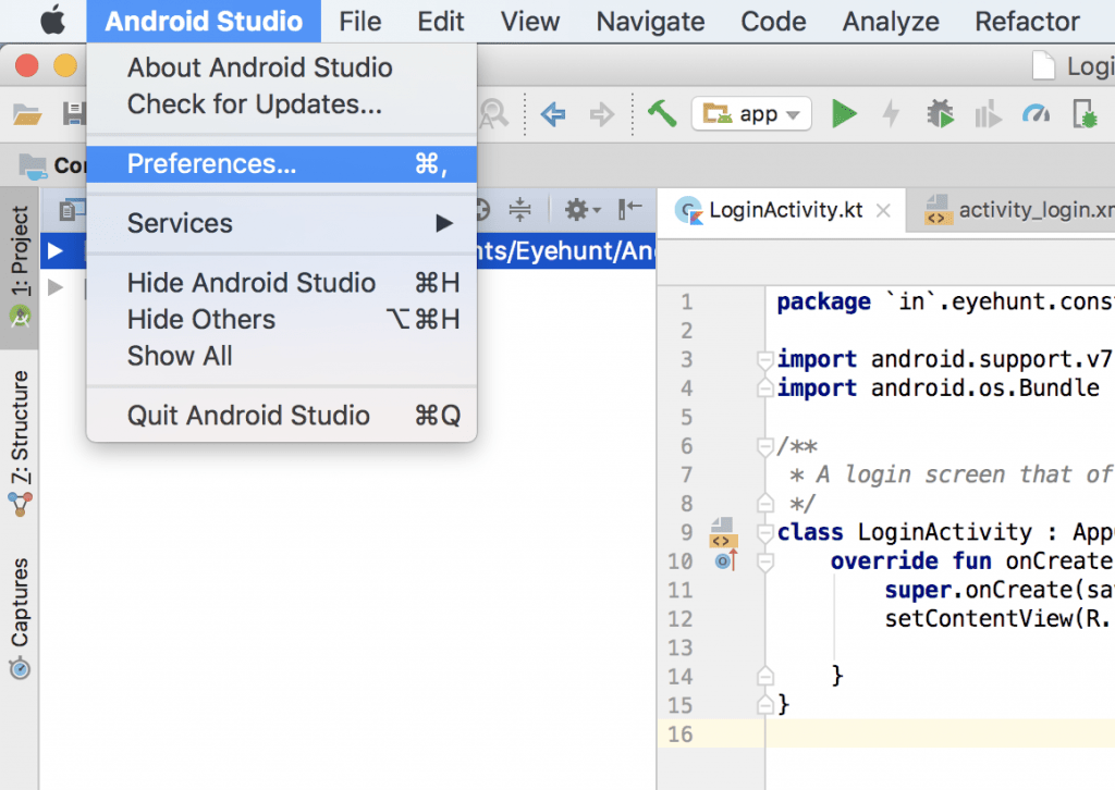 github android studio replace project