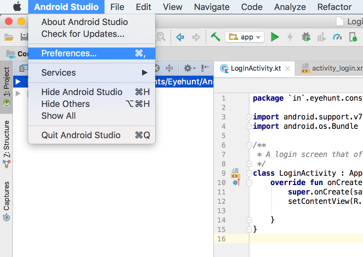 android studio on macbook