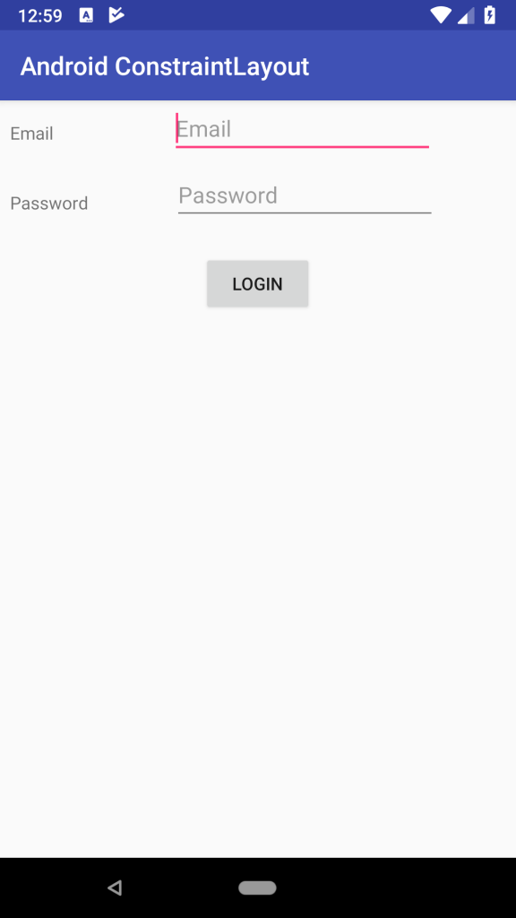 Android ConstraintLayout and example in kotlin output tutorial