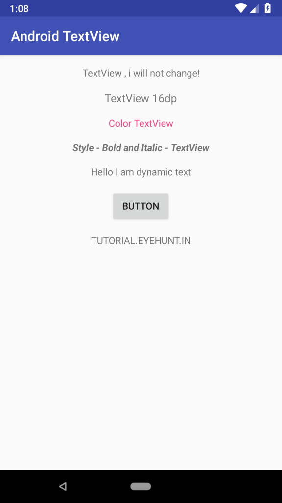 Android TextView and setText Dynamically example in Kotlin output all