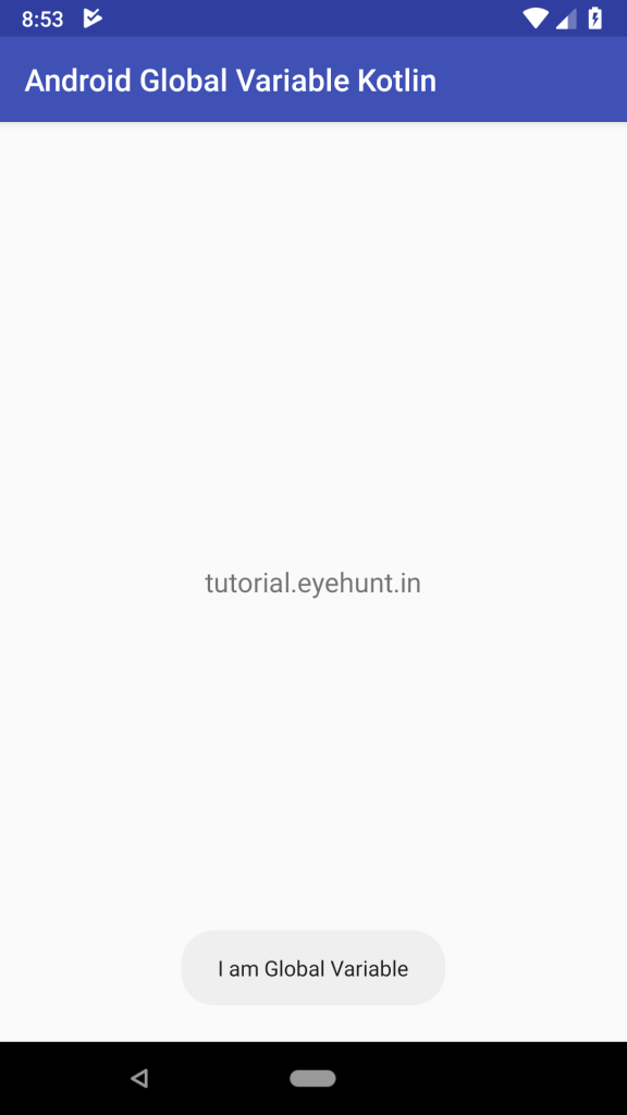 How to Declare a Android Global Variable in Kotlin example output