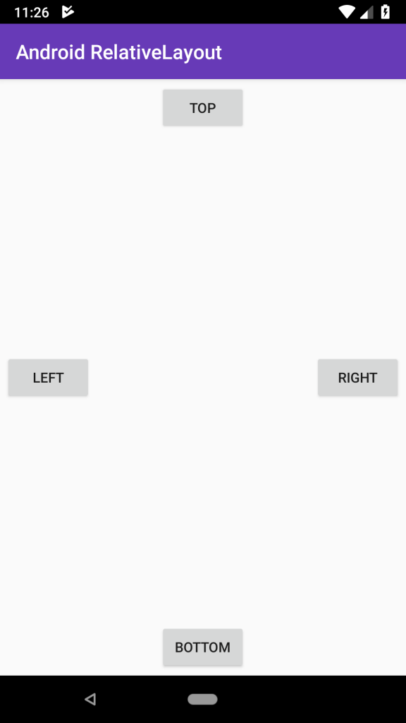 android RelativeLayout app UI Bottom , Left , Top and Right