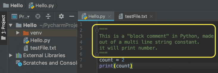 Python Comments Block Syntax | Multiline Comment Example - EyeHunts