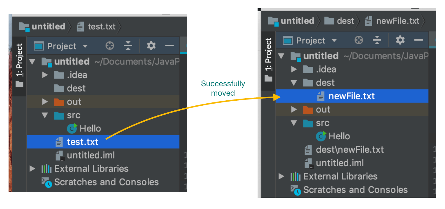 Java Move File Directory Method With Examples Eyehunts Java Move File Directory Method With Examples Eyehunts