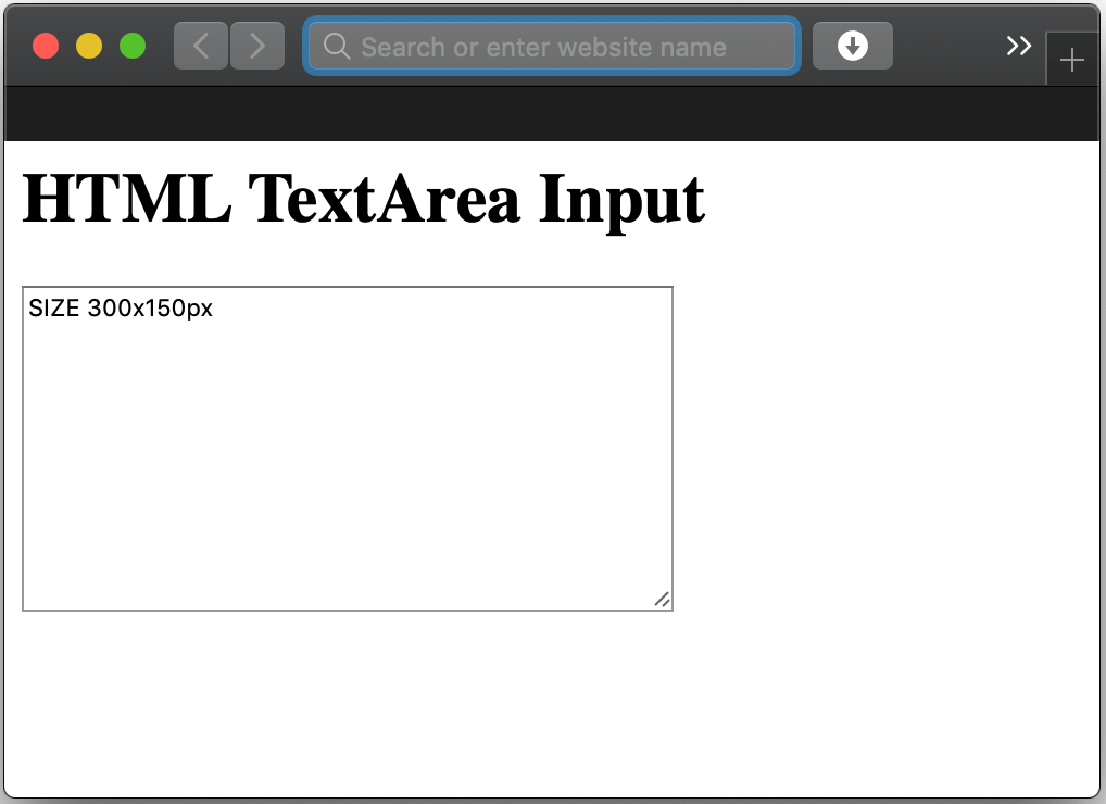 html textarea size of input