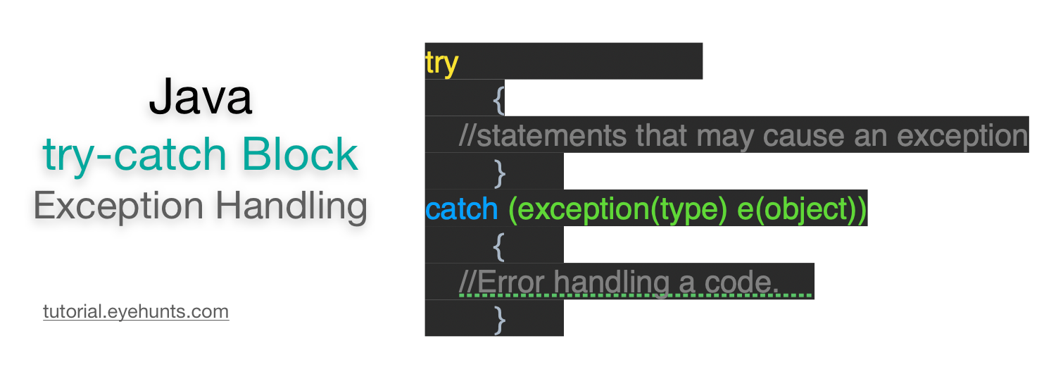 Try Catch Java Block | Exception Handling Example - Eyehunts