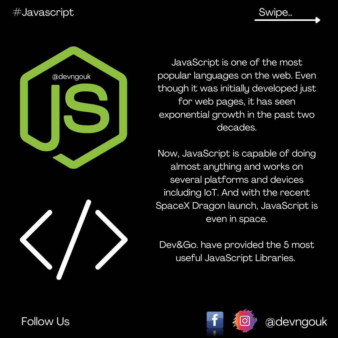 5 of the best JavaScript Libraries infographic EyeHunts
