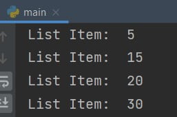 Python example if not in