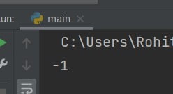 Python return -1 Minus One | Example code