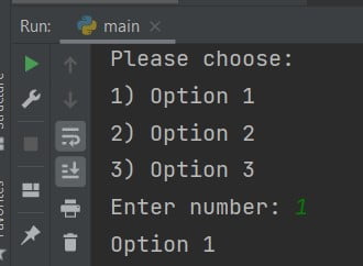 Python users choose from the list | Example code image.