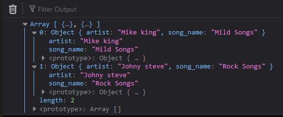 javascript add json object to json array