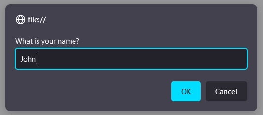 JavaScript User Input Console