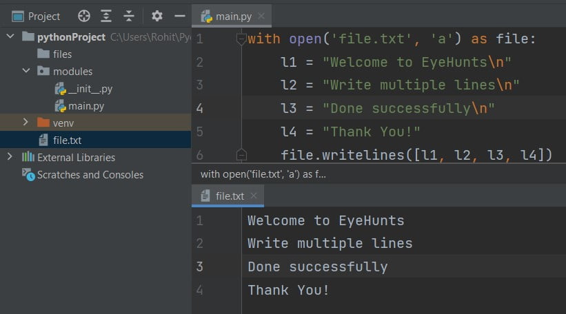 Write Multiple Lines To File Terminal