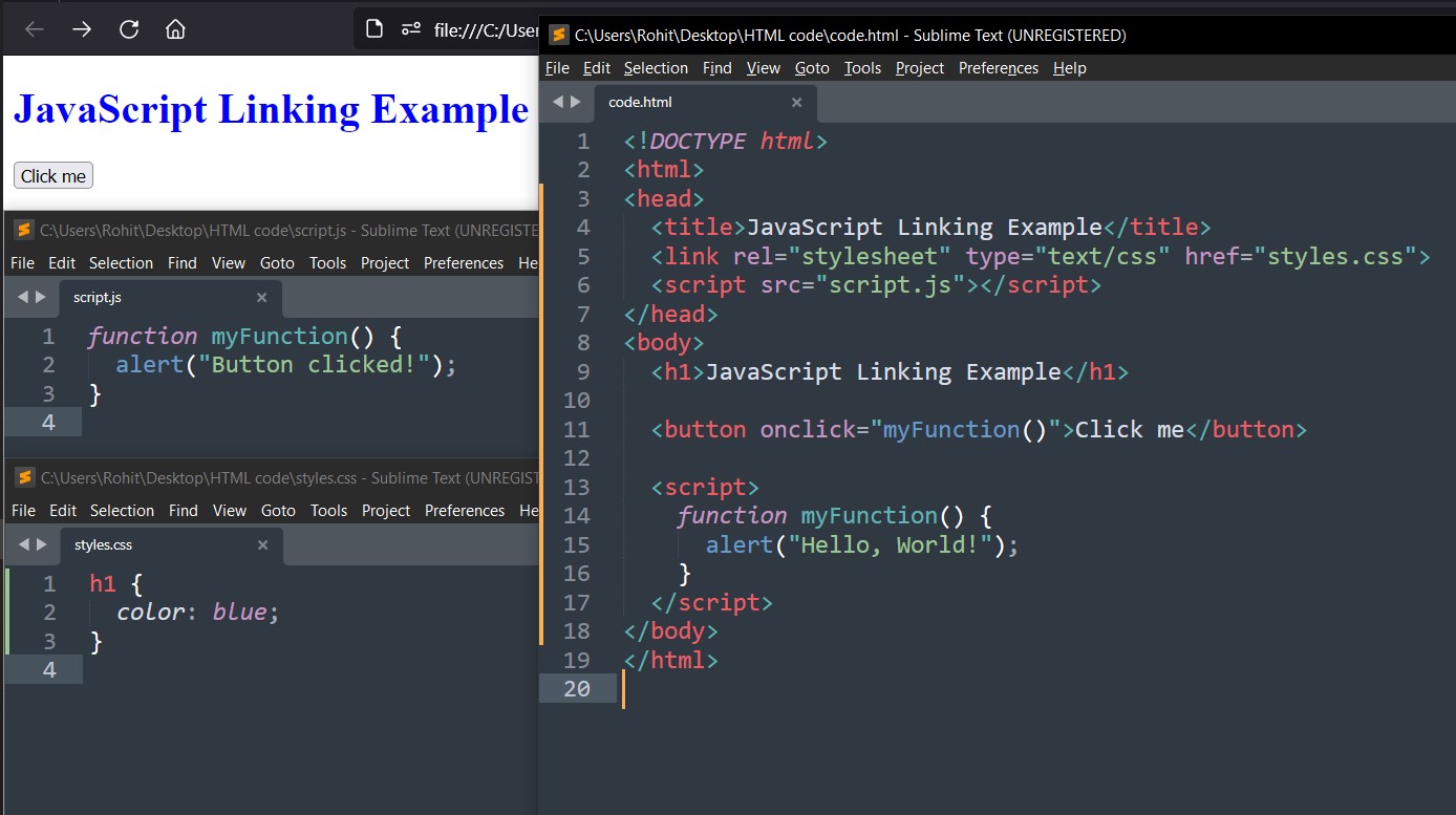 How To Link JavaScript To HTML And CSS