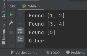 Python match case in list